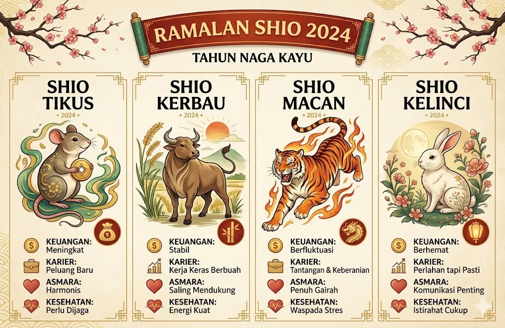 Ramalan Shio Tikus, Kerbau, Macan, Kelinci Jumat 19 Juni 2026: Cinta, Karier, Nomor Hoki