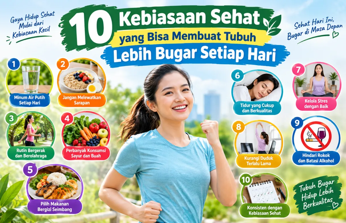 10 Kebiasaan Sehat yang Bisa Membuat Tubuh Lebih Bugar Setiap Hari