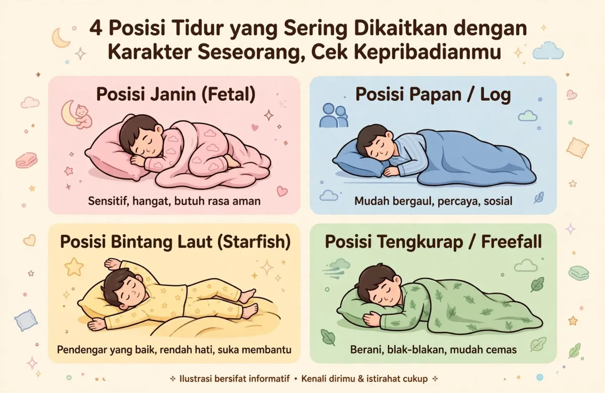 Tidur Telentang, Miring, atau Tengkurap? Ini 4 Makna Kepribadian di Balik Posisi Tidur