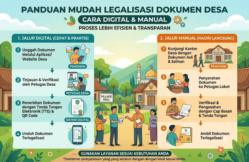 Cara Mudah Legalisasi Dokumen Desa Secara Digital dan Manual
