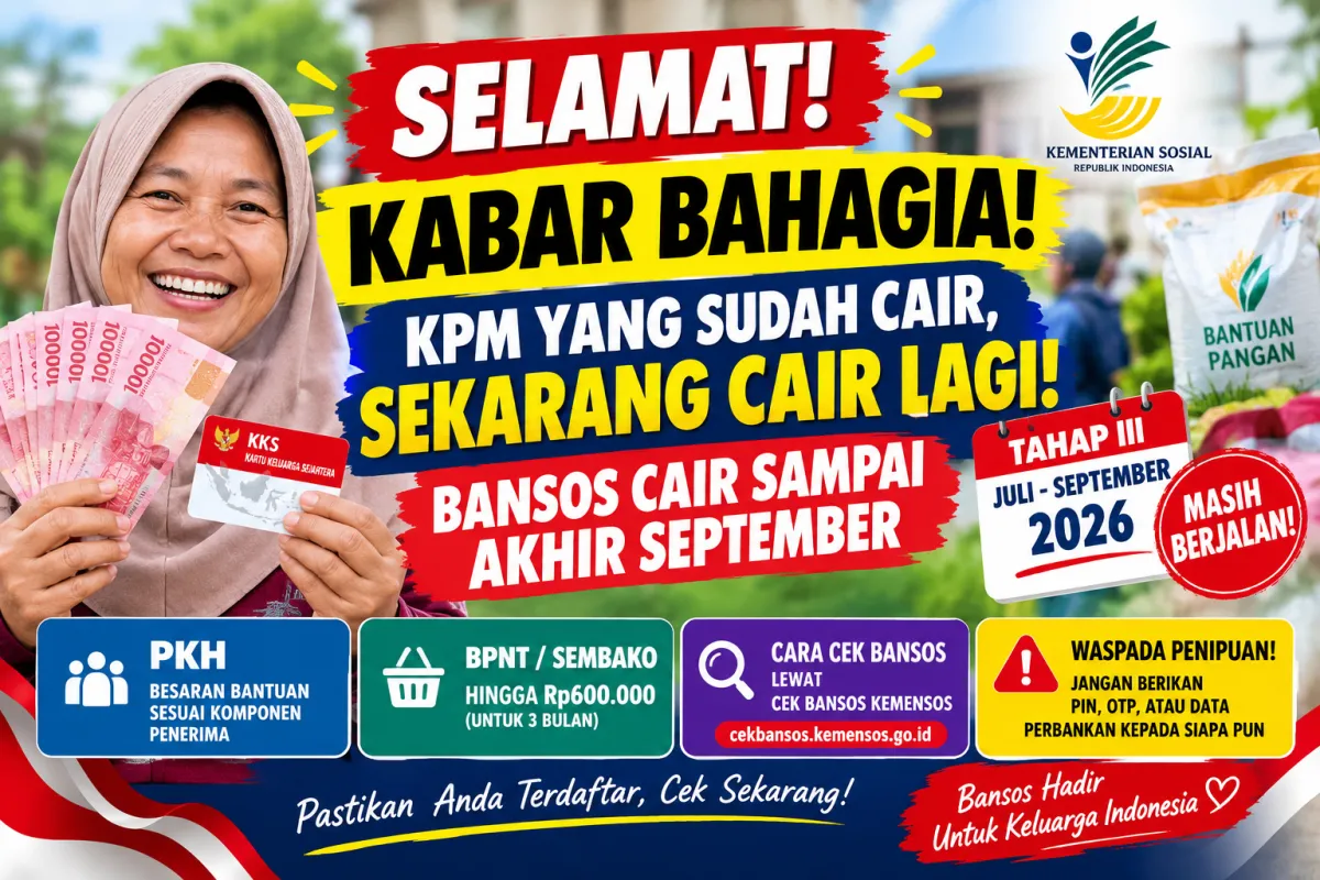 Bansos September 2026 Masih Cair! KPM yang Sudah Dapat Bisa Cek Lagi, Penyaluran Sampai Akhir Bulan