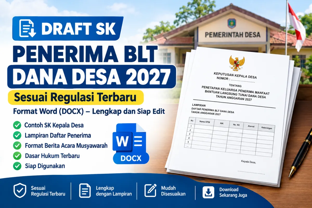 Download Draft SK Penerima BLT Dana Desa 2027 Format Word, Lengkap dan Siap Edit