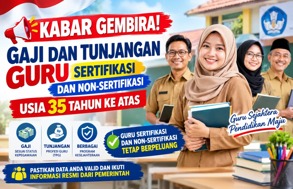 Kabar Gembira! Gaji dan Tunjangan Guru Sertifikasi serta Non-Sertifikasi Usia 35 Tahun ke Atas, Simak Informasinya