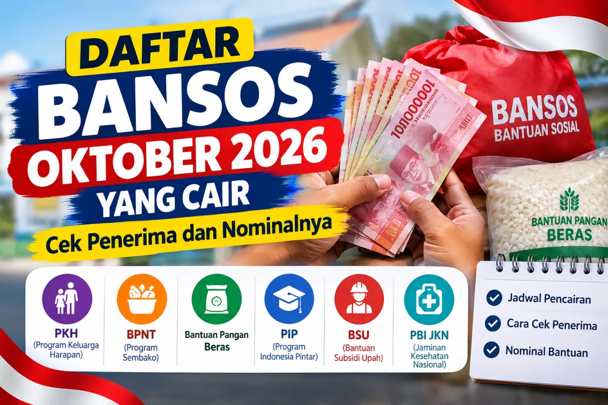 Bansos Oktober 2026 Mulai Cair, Ini Daftar Bantuan dan Besarannya