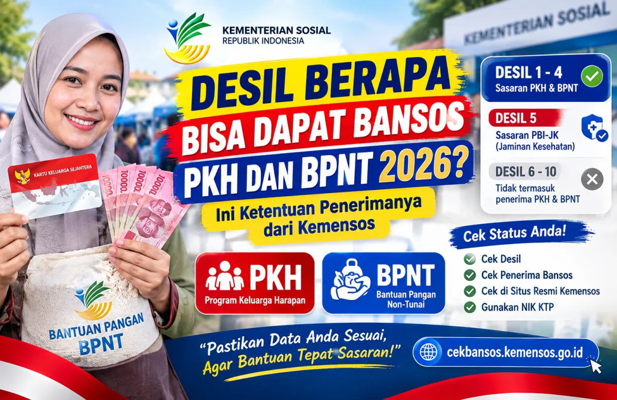 Cek Sekarang! Desil 1-4 Bisa Dapat PKH dan BPNT 2026, Ini Syaratnya