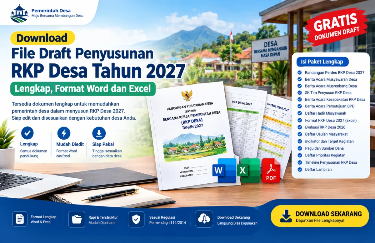 Download File Draft Penyusunan RKP Desa Tahun 2027 Lengkap, Format Word dan Excel