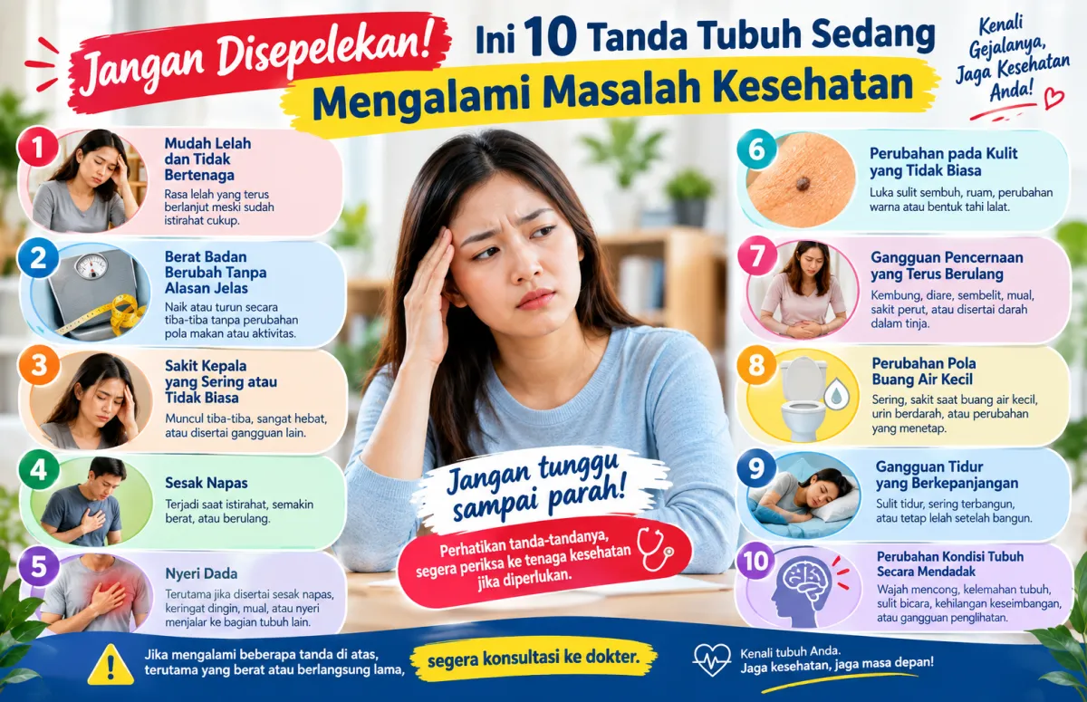 Jangan Disepelekan! Ini 10 Tanda Tubuh Sedang Mengalami Masalah Kesehatan