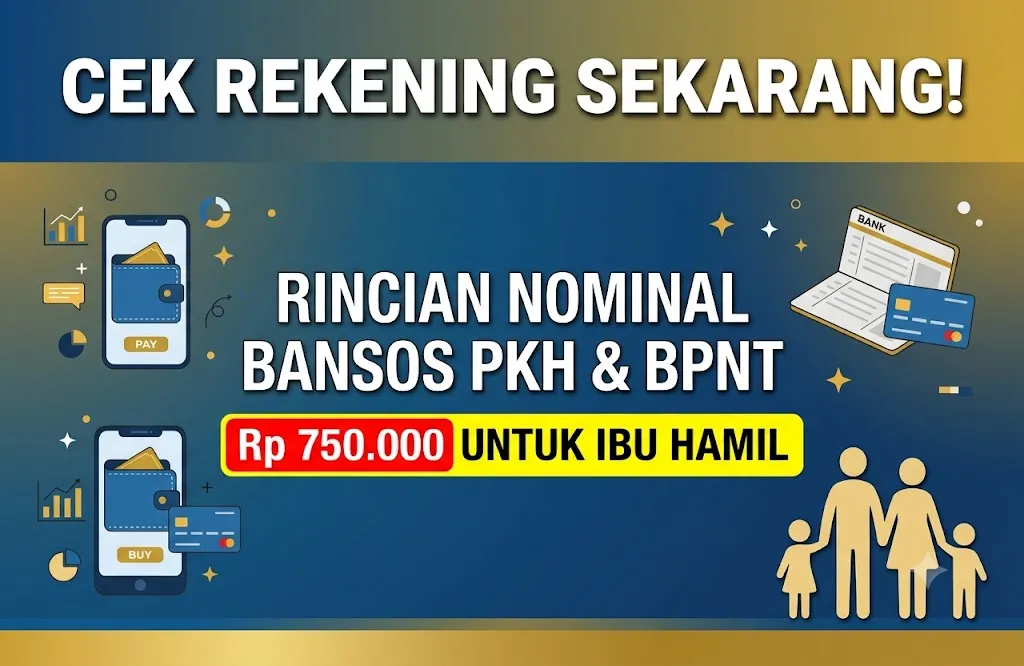 Cek Rekening Sekarang! Simak Rincian Nominal Bansos PKH dan BPNT yang Dicairkan Kemensos, Ada Rp 750.000 untuk Ibu Hamil!