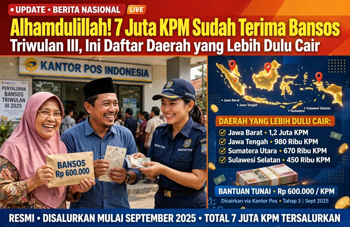 Alhamdulillah! 7 Juta KPM Sudah Terima Bansos Triwulan III, Ini Daftar Daerah yang Lebih Dulu Cair