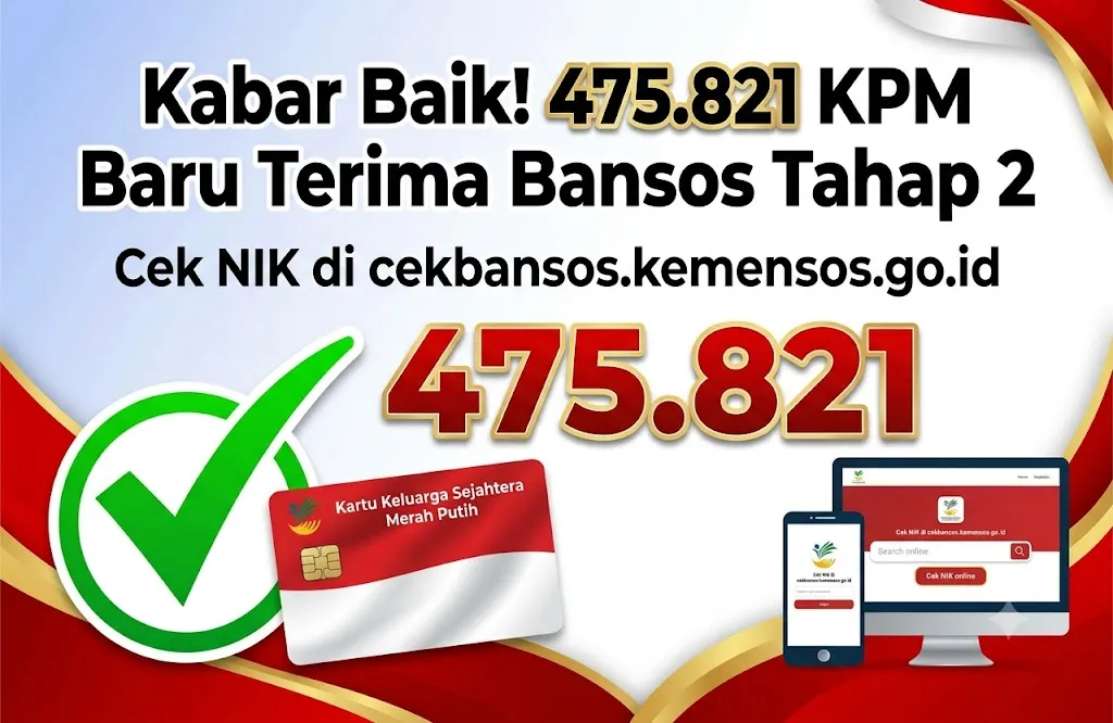 Kabar Baik! 475.821 KPM Baru Terima Bansos Tahap 2, Cek NIK di cekbansos.kemensos.go.id