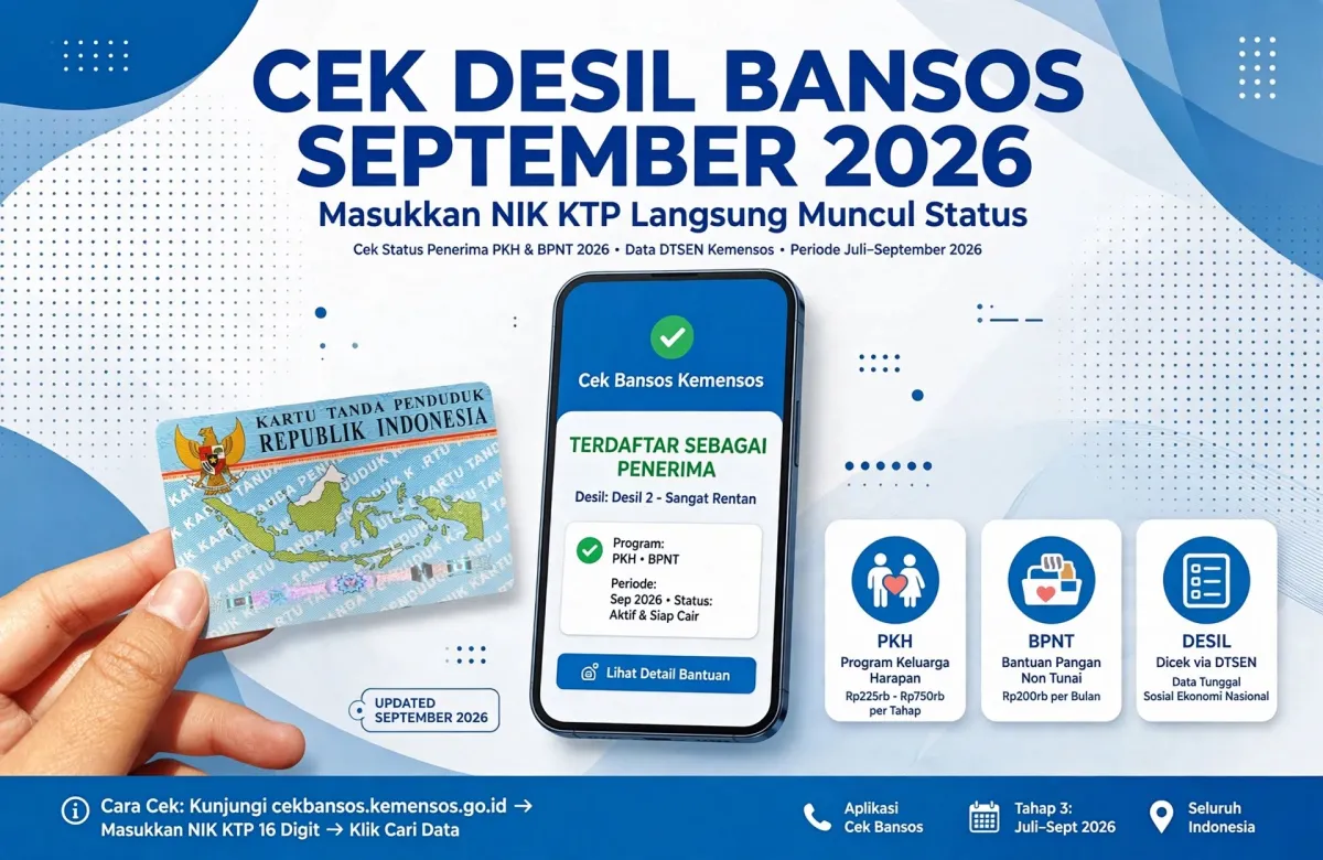 Link Resmi Cek Desil Bansos September 2026 di cekbansos.kemensos.go.id - Cukup Pakai NIK