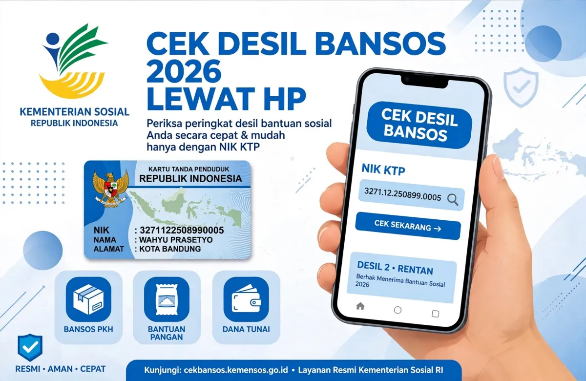 Cara Cek Desil Bansos Lewat HP Cukup Pakai NIK KTP 2026 Terbaru