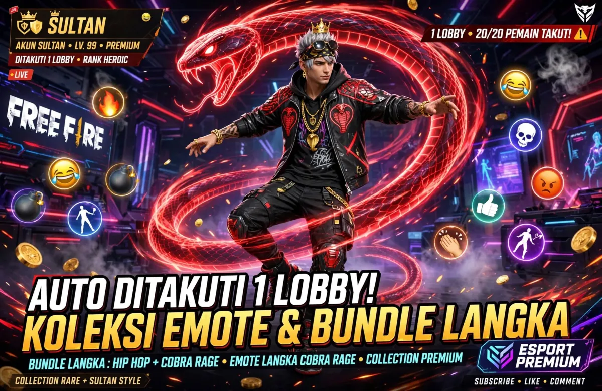 Auto Ditakuti 1 Lobby! Koleksi Emote & Bundle Langka di Akun Sultan FF September 2026