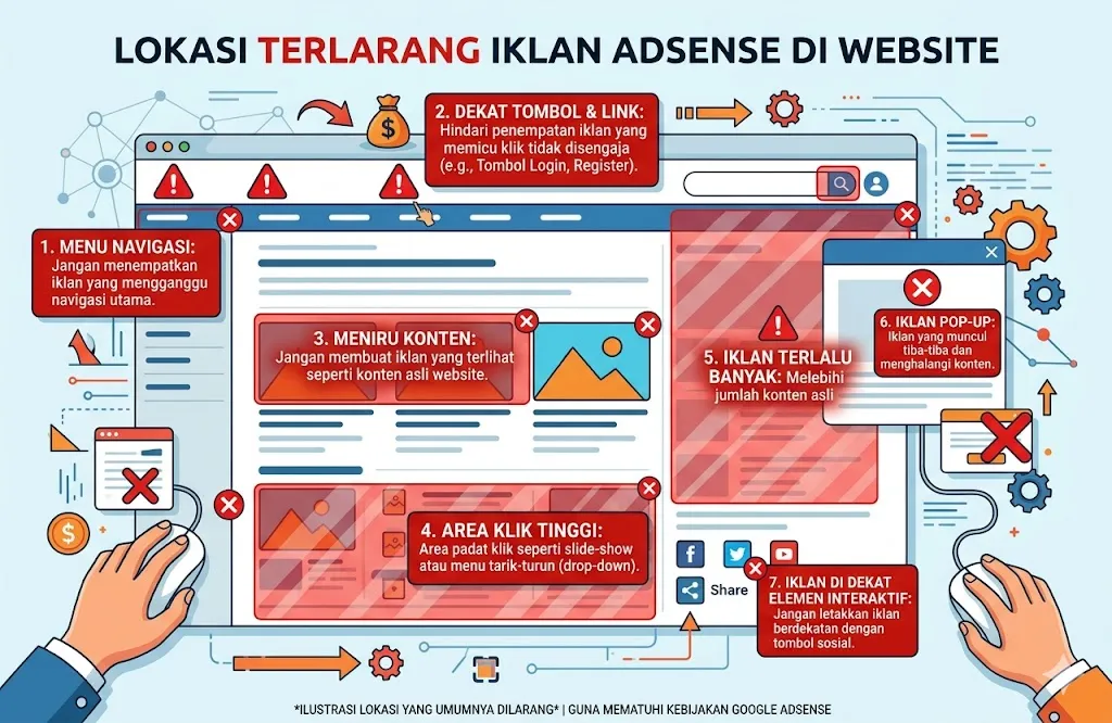 Waspada! 7 Lokasi Terlarang untuk Menempatkan Iklan AdSense