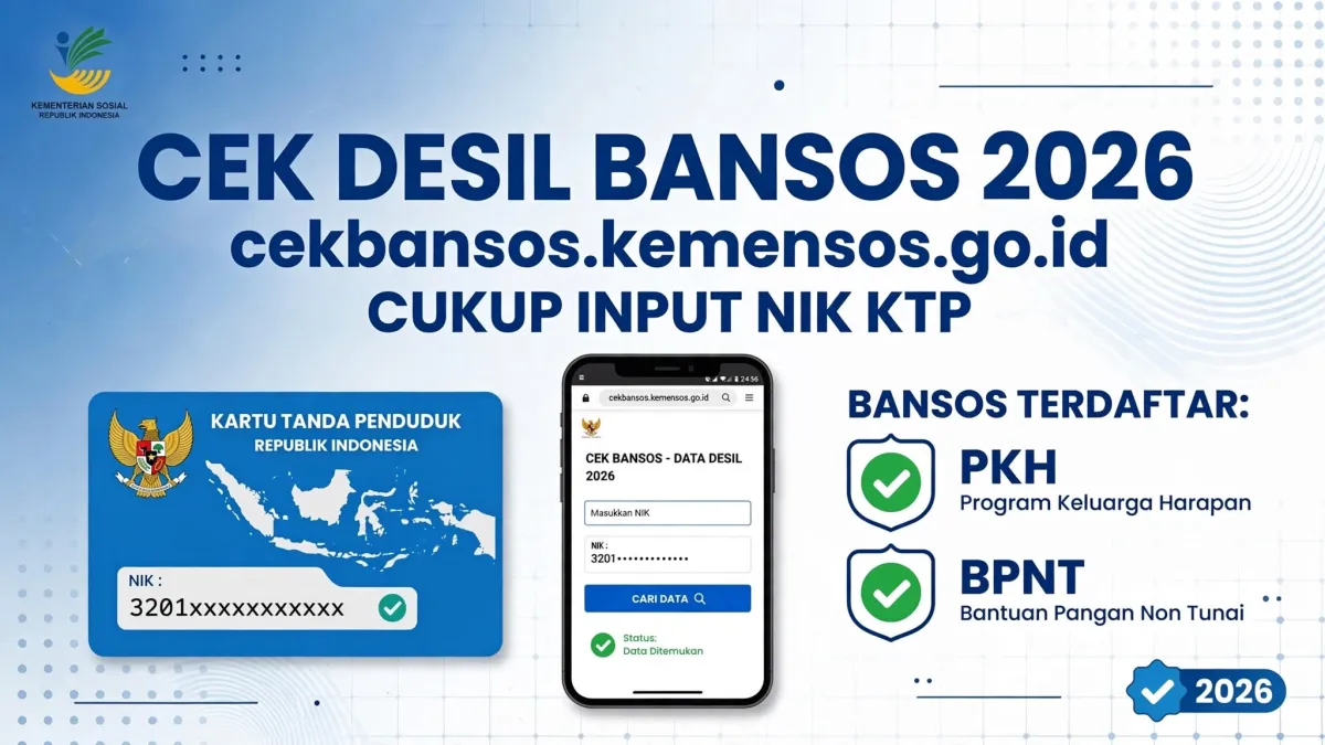 Cara Cek Desil Bansos 2026 di cekbansos.kemensos.go.id, Cukup Input NIK