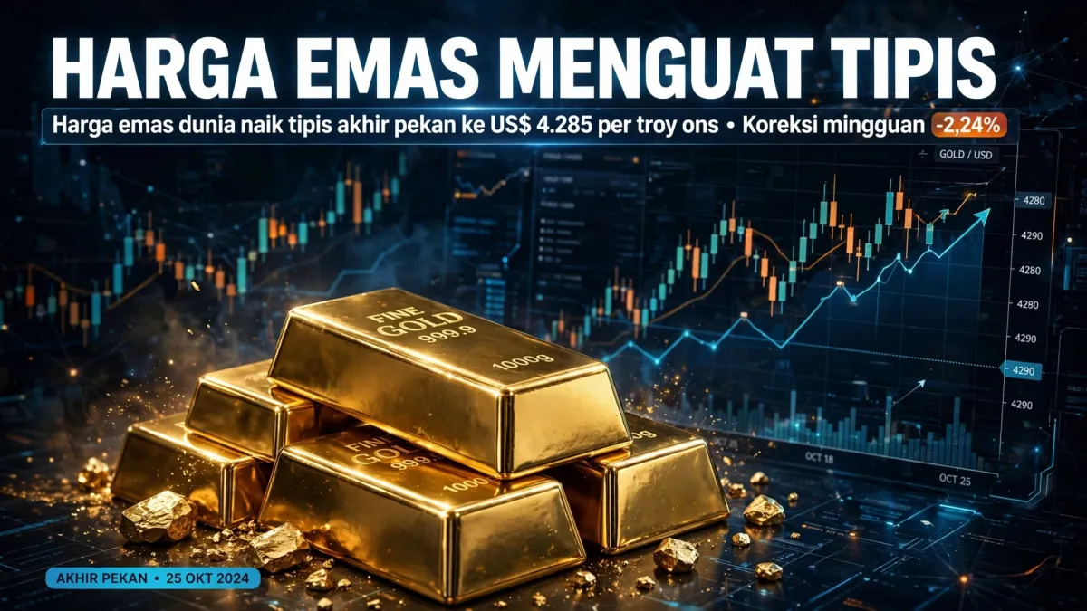 Harga Emas Naik Tipis di Akhir Pekan, Tapi Masih Tertekan 2,24% Seminggu