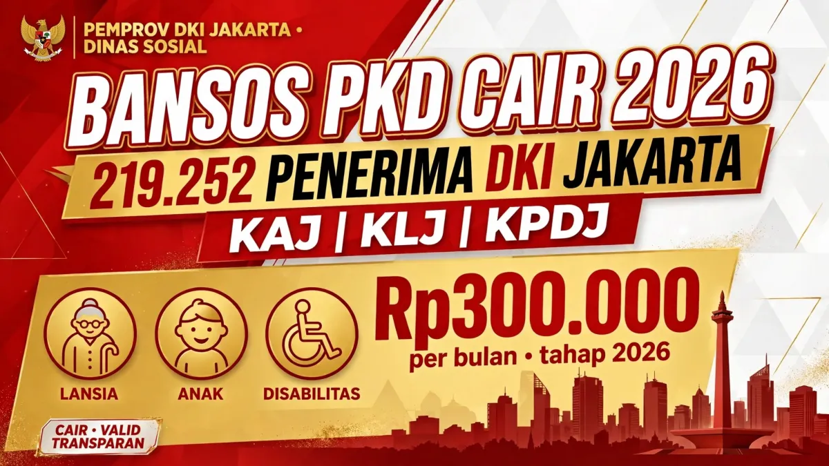RESMI CAIR! Bansos PKD DKI 2026 untuk 219.252 Penerima KAJ, KLJ, KPDJ Masuk Rekening Bank Jakarta Hari Ini