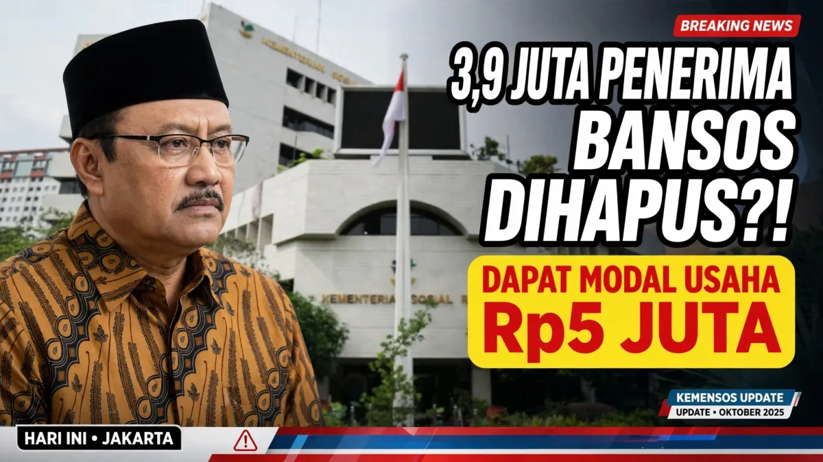 Kemensos Hapus 3,9 Juta Penerima Bansos 2025, Diganti Modal Usaha Rp5 Juta untuk Mandiri