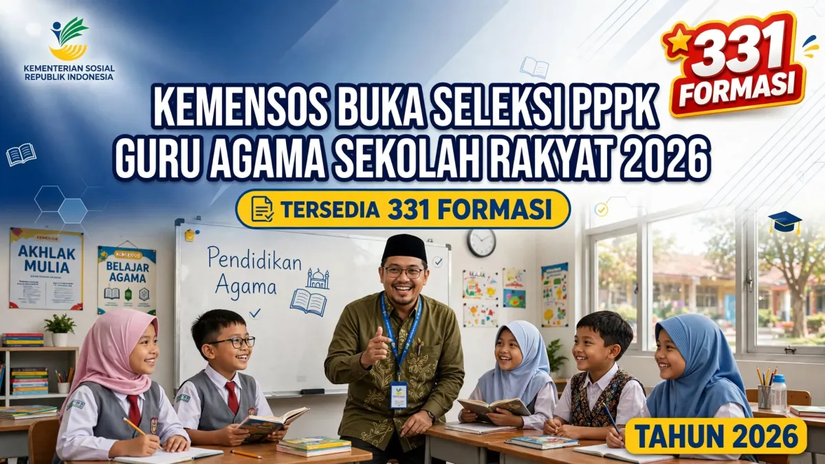 Kemensos Buka Seleksi PPPK Guru Agama Sekolah Rakyat 2026, Tersedia 331 Formasi