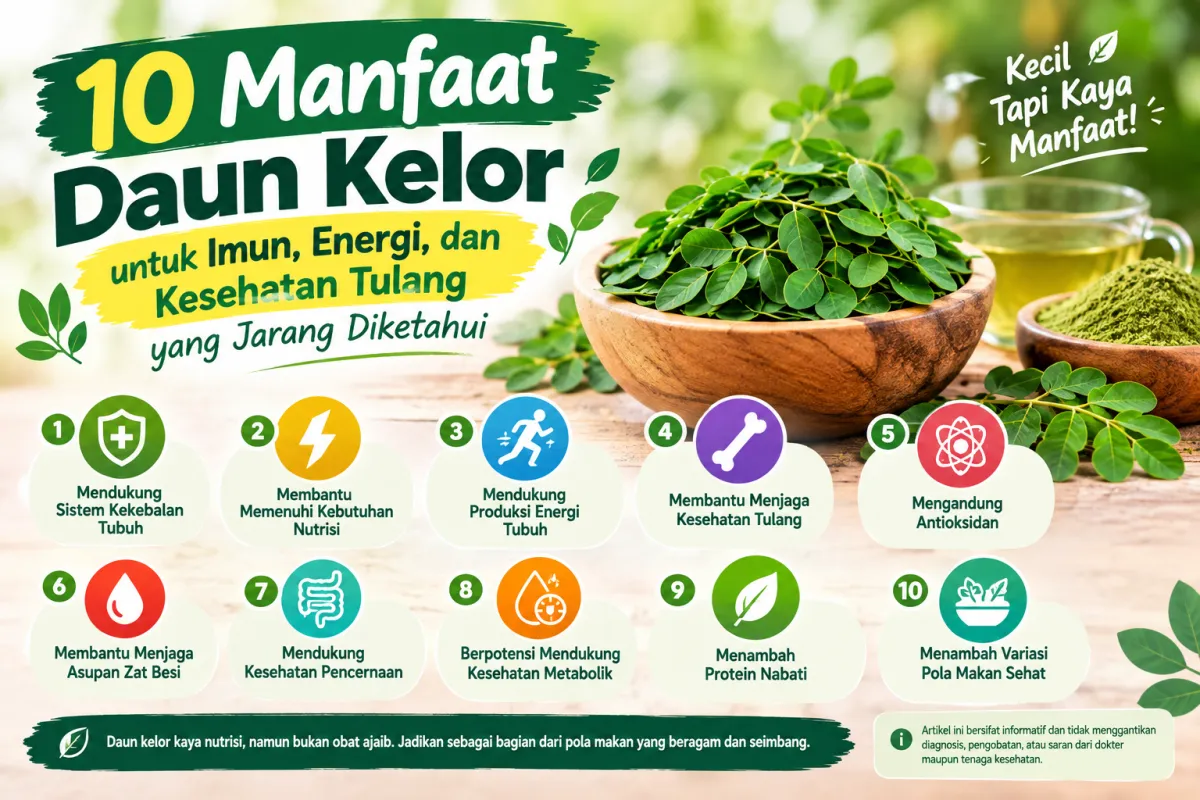 10 Manfaat Daun Kelor untuk Imun, Energi, dan Kesehatan Tulang yang Jarang Diketahui
