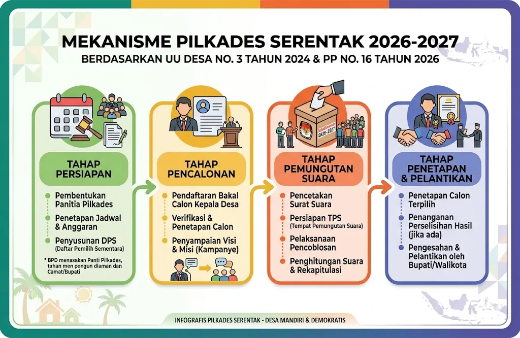 Mekanisme Pilkades Serentak 2026-2027 Menurut UU Desa No. 3 Tahun 2024 dan PP 16/2026