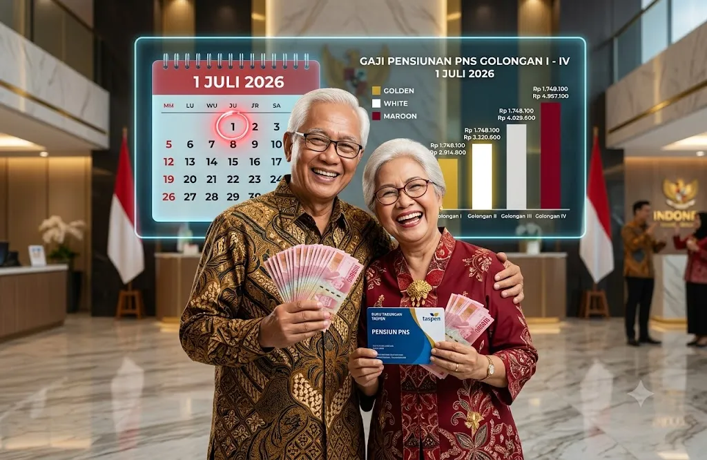 Gaji Pensiunan PNS Juli 2026 Dipastikan Cair 1 Juli, Ini Besaran Lengkap per Golongan