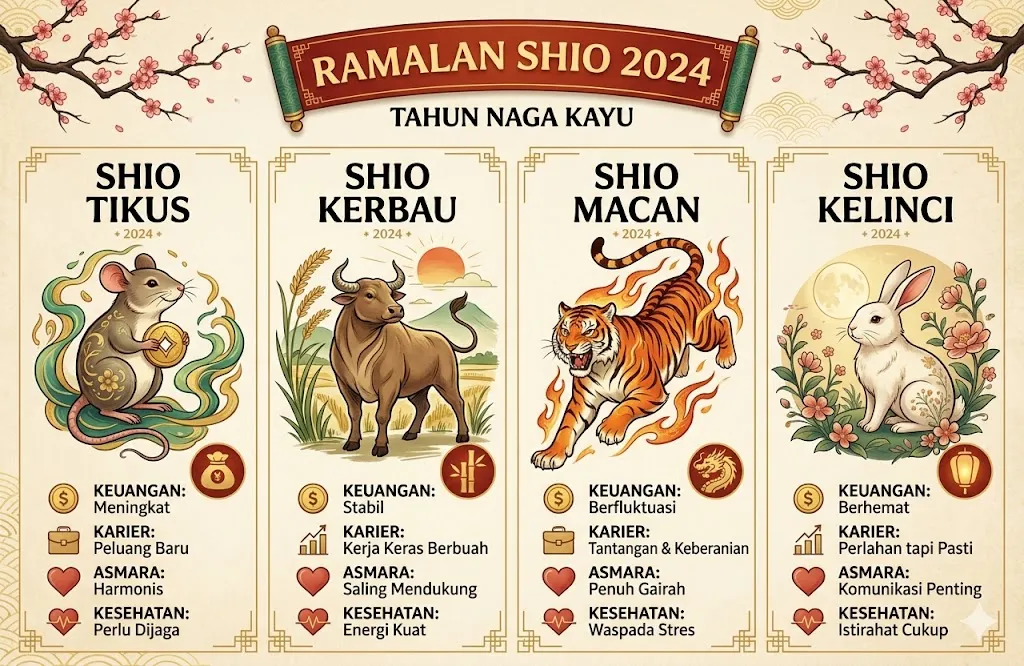 Ramalan Shio Tikus, Kerbau, Macan, Kelinci Jumat 19 Juni 2026: Cinta, Karier, Nomor Hoki