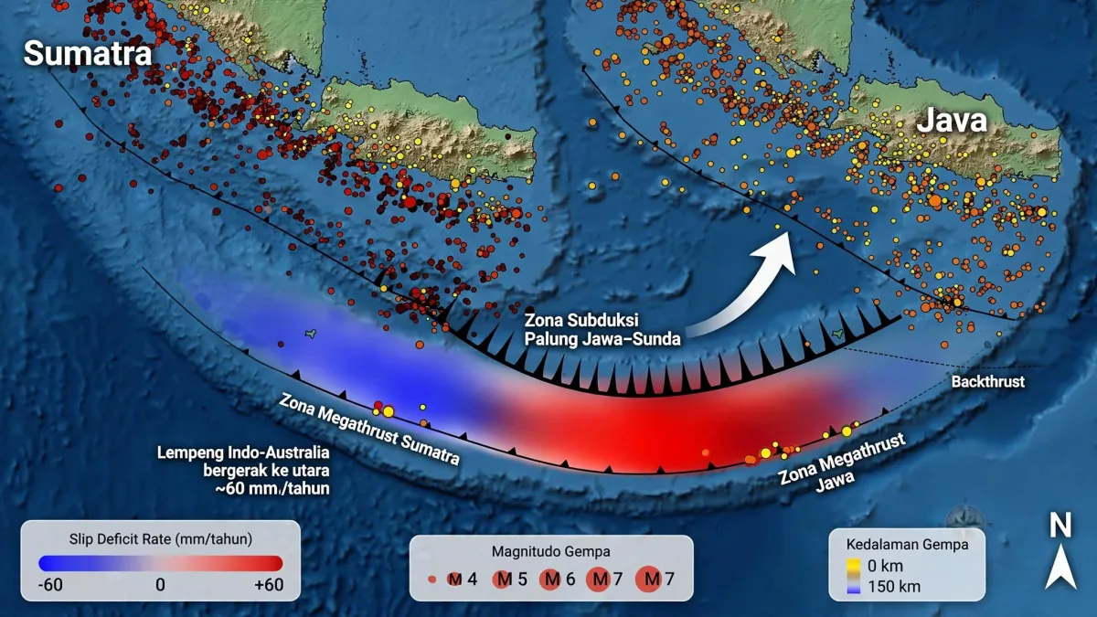 Zona Megathrust Indonesia Bertambah Jadi 14 Titik Peta Gempa Terbaru