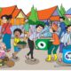Sangadi dan Perangkat Desa Jumat Bersih di Lokasi Tugu Desa Bungko